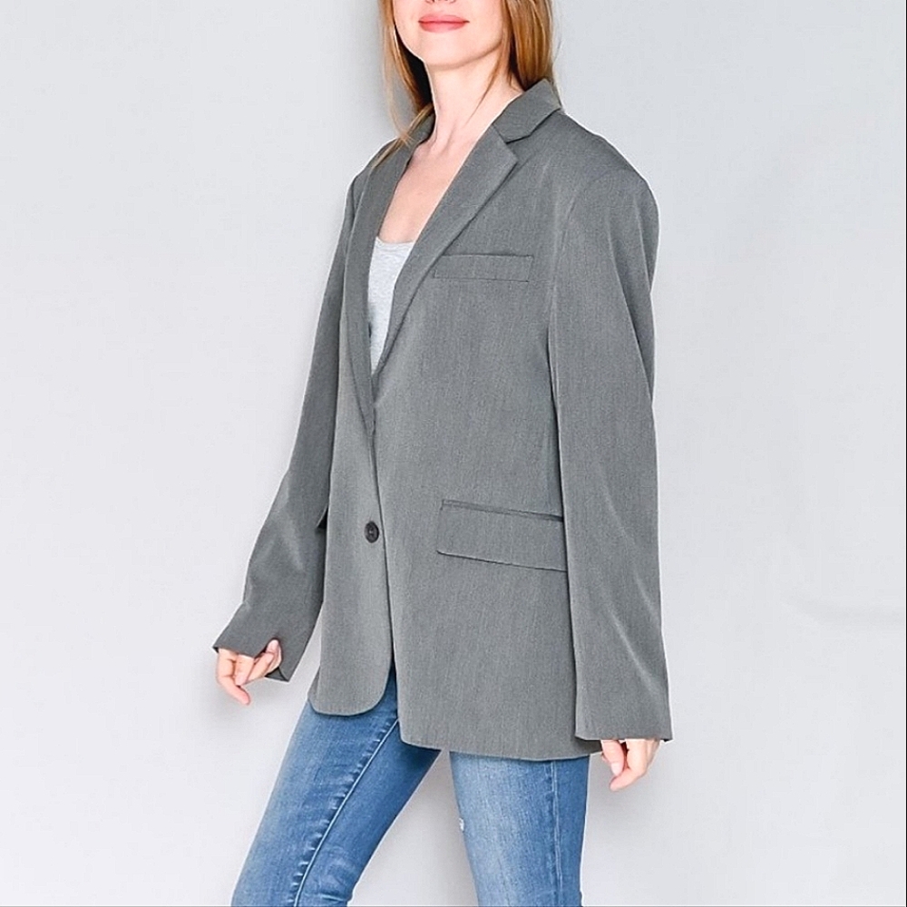 Djerf Avenue Forever Single-Breasted Blazer City Classic Formal Neutral - Picture 3 of 16